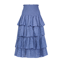 Karmin Women's Ruffle Skirt Ocean Blue Eyelet