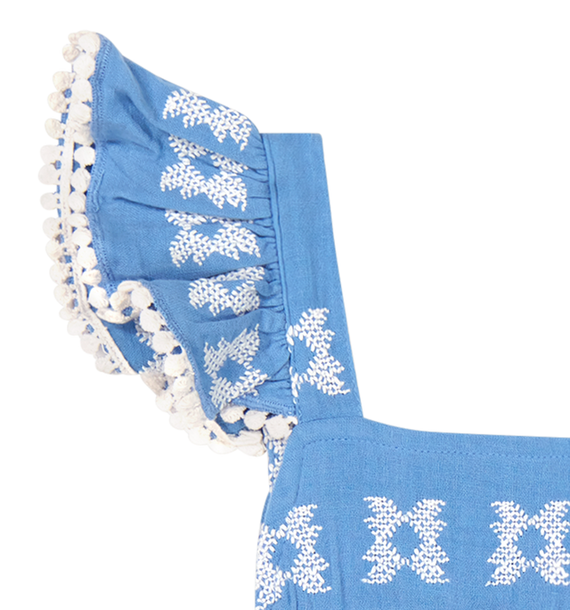 Chloe baby romper sky white embroidery