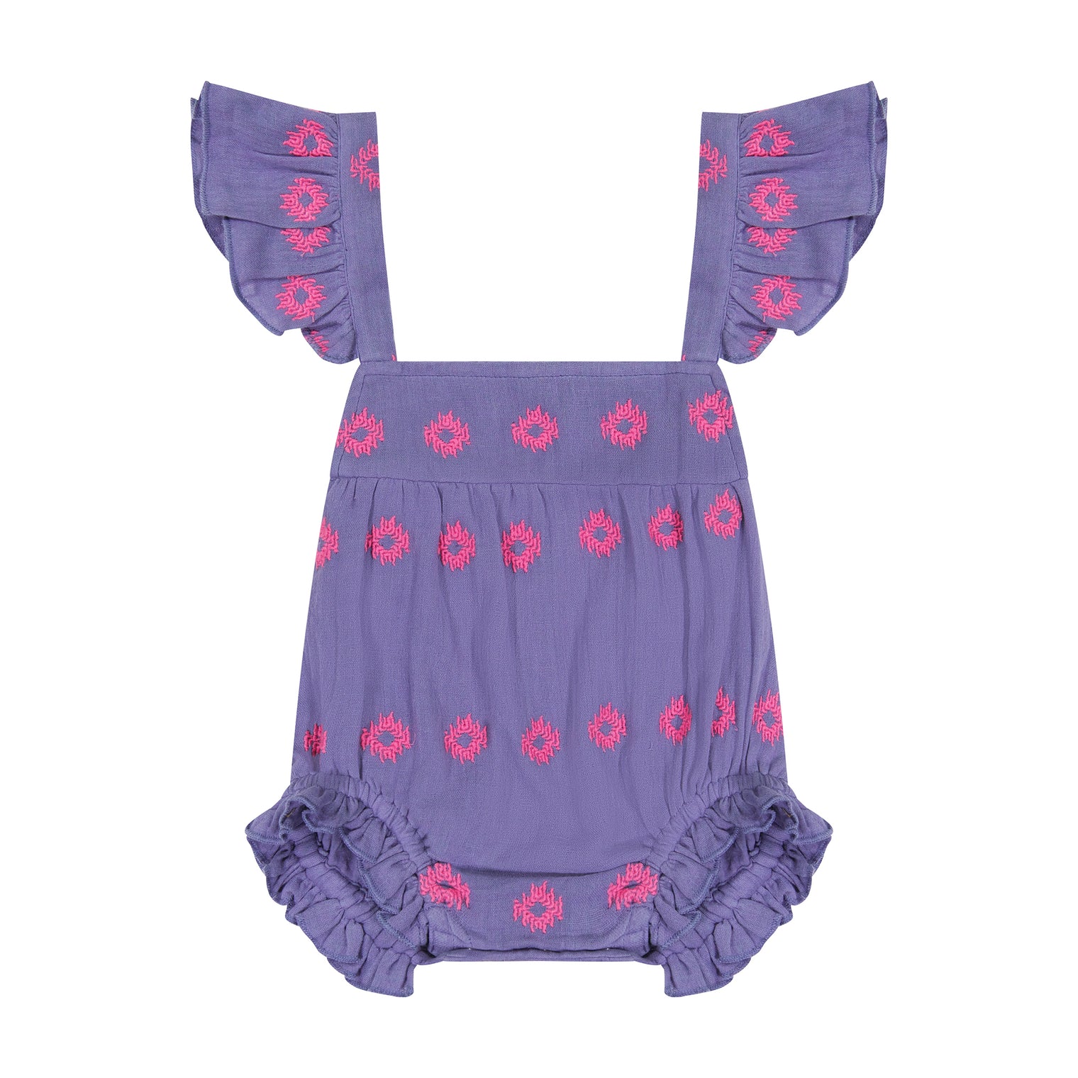 Chloe Baby Romper Periwinkle Embroidery