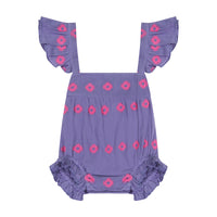 Chloe Baby Romper Periwinkle Embroidery