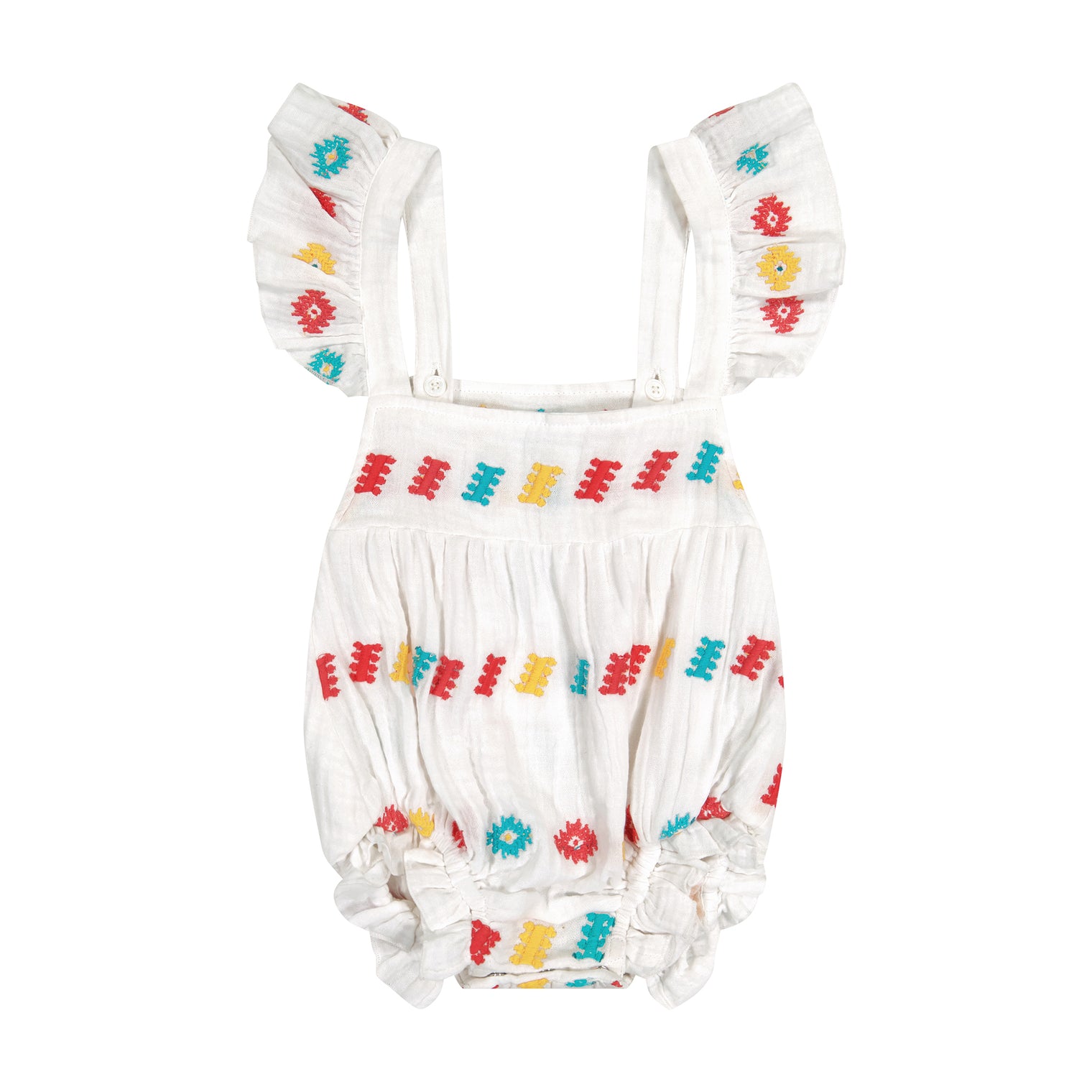 Chloe Baby Romper White Embroidery