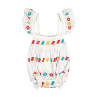 Chloe Baby Romper White Embroidery