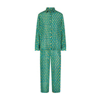 Clementine Womens Top & Pant Set Green Palm