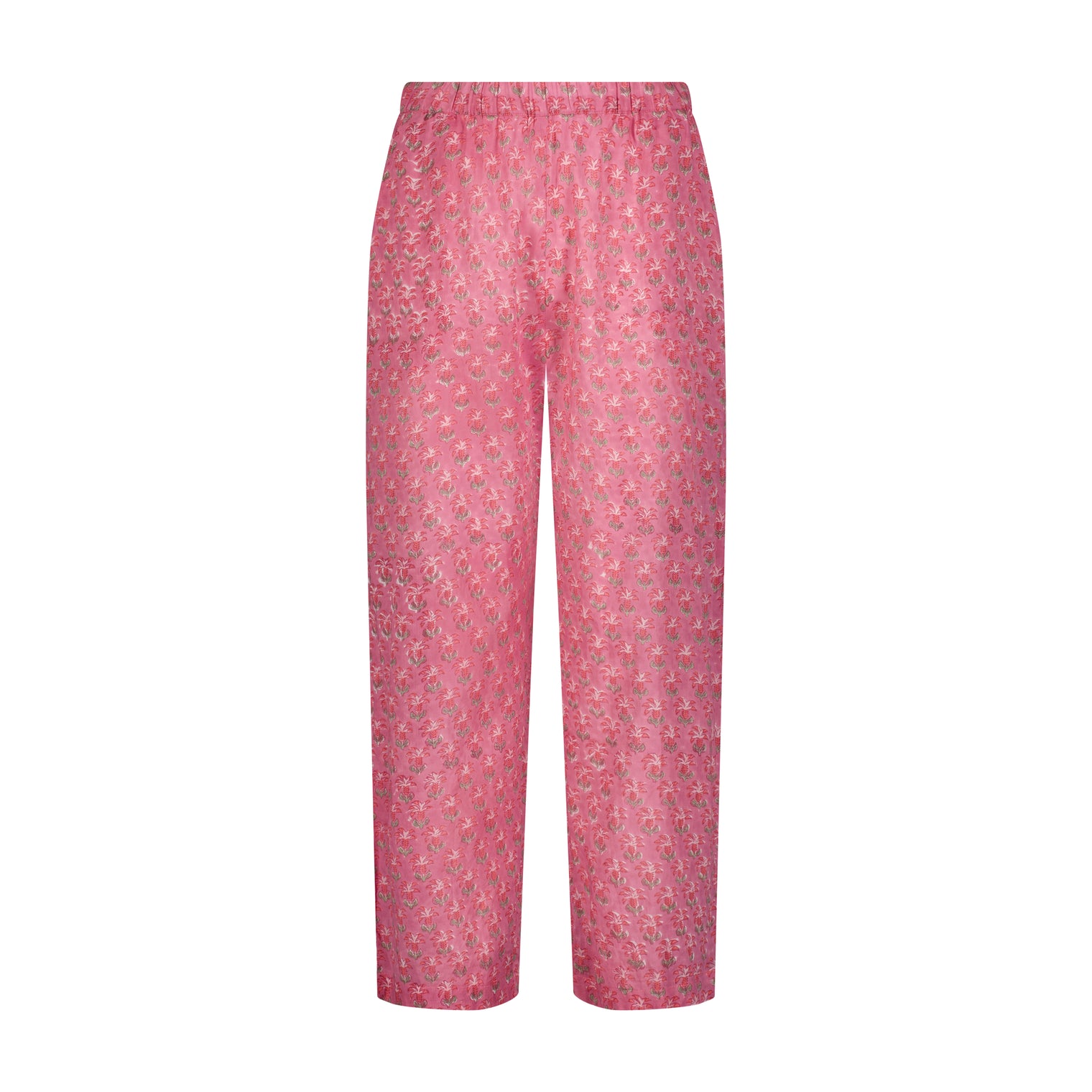 Clementine Womens Top & Pant Set Pink Palm