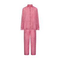 Clementine Womens Top & Pant Set Pink Palm