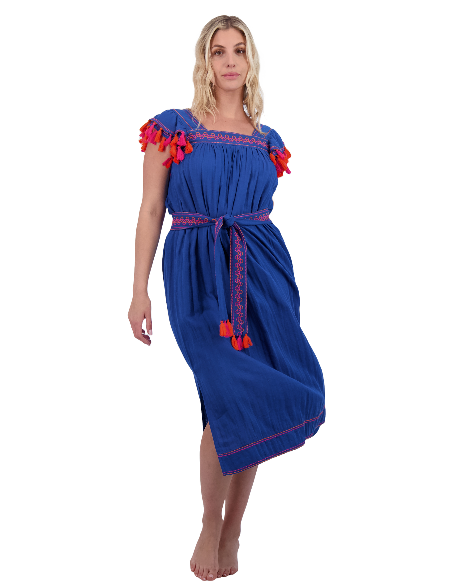 Maxi Sandrine Women's Dress Classic Blue Embroidery