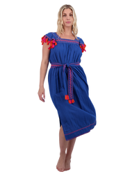 Maxi Sandrine Women's Dress Classic Blue Embroidery