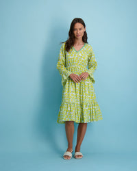 Zouzou Women's Popover Dress Citrus Crush