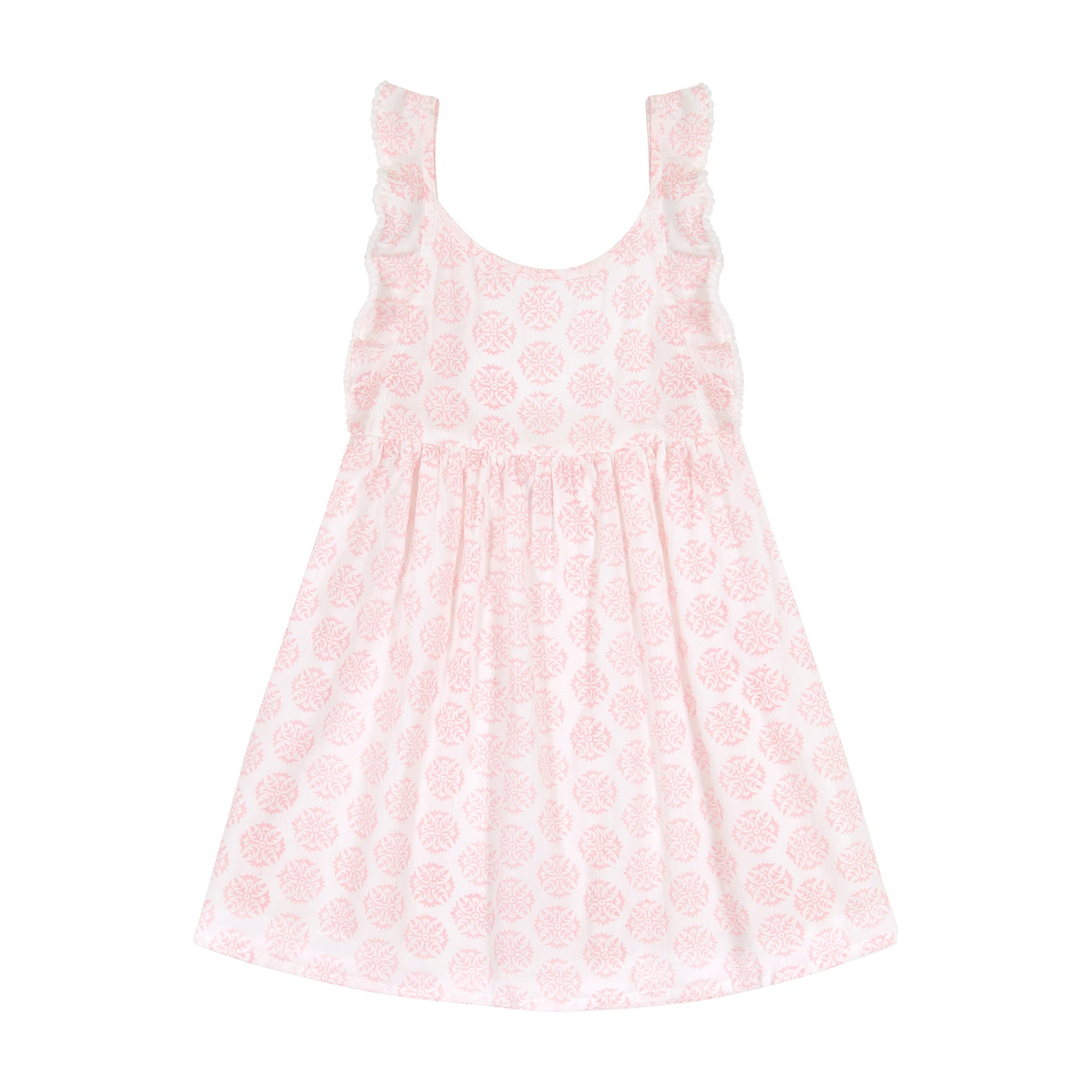 Daphne Girl's Flutter Sleeve Dress Pink Star