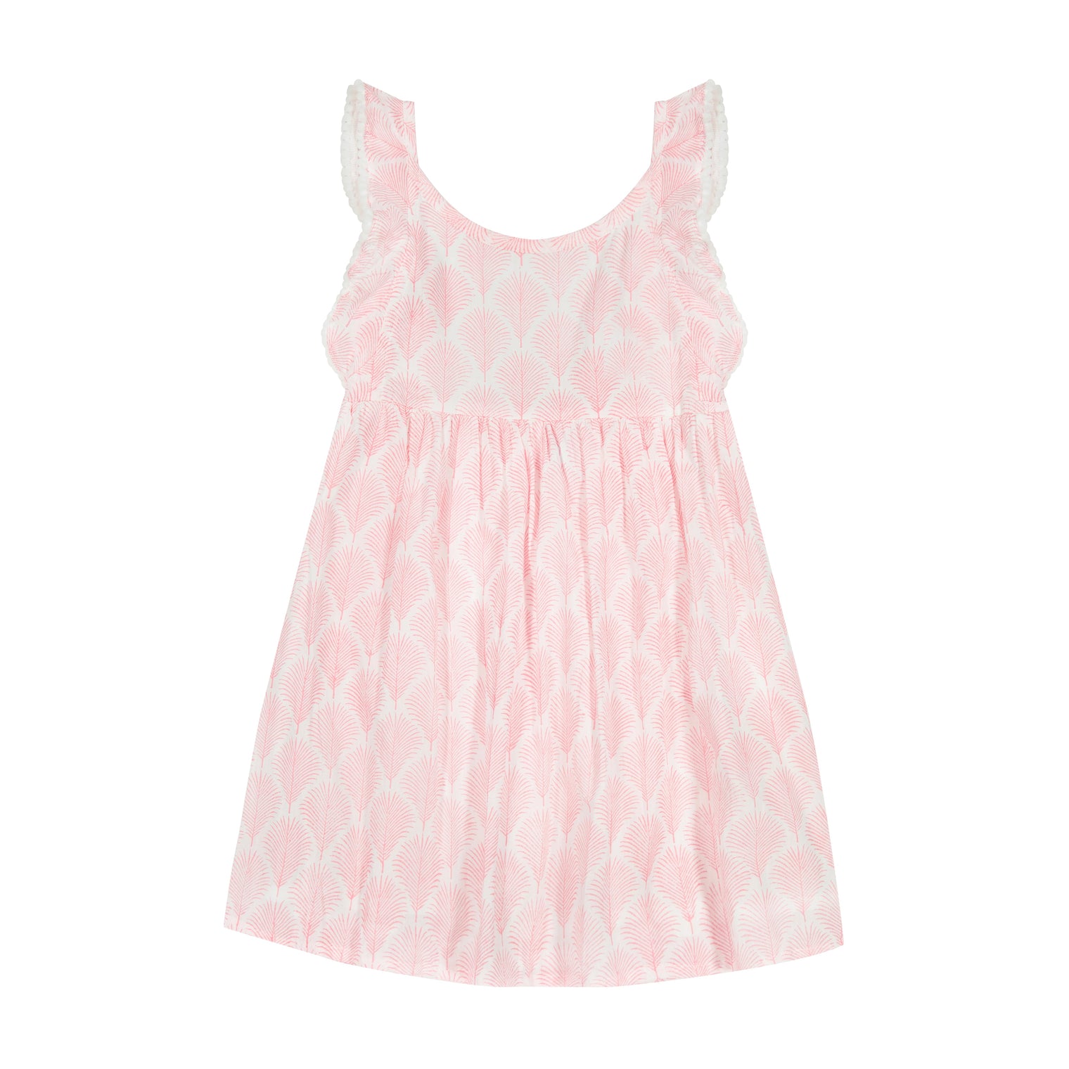 Daphne Girl's Flutter Sleeve Dress Pink Feather