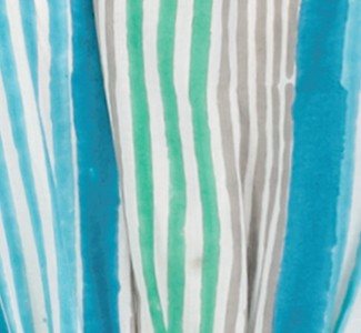 Margaux Girls Flutter Sleeve Dress Green Multi Stripe