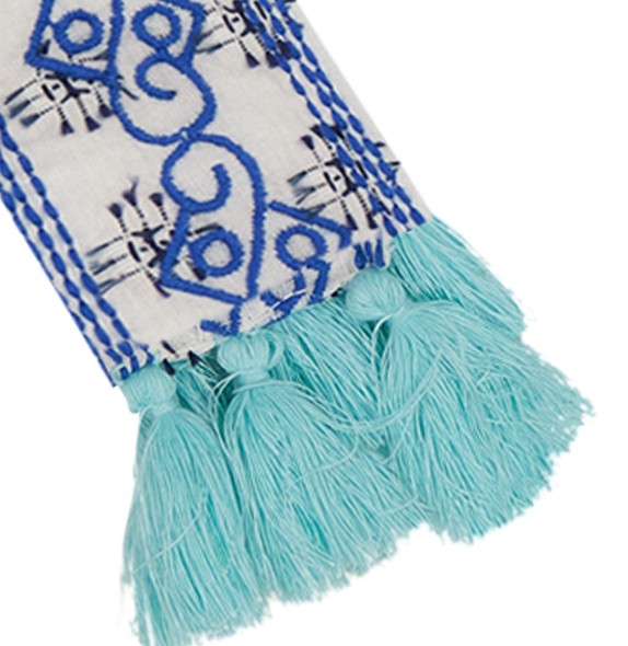 Embroidery Belt Navy Aqua Doby