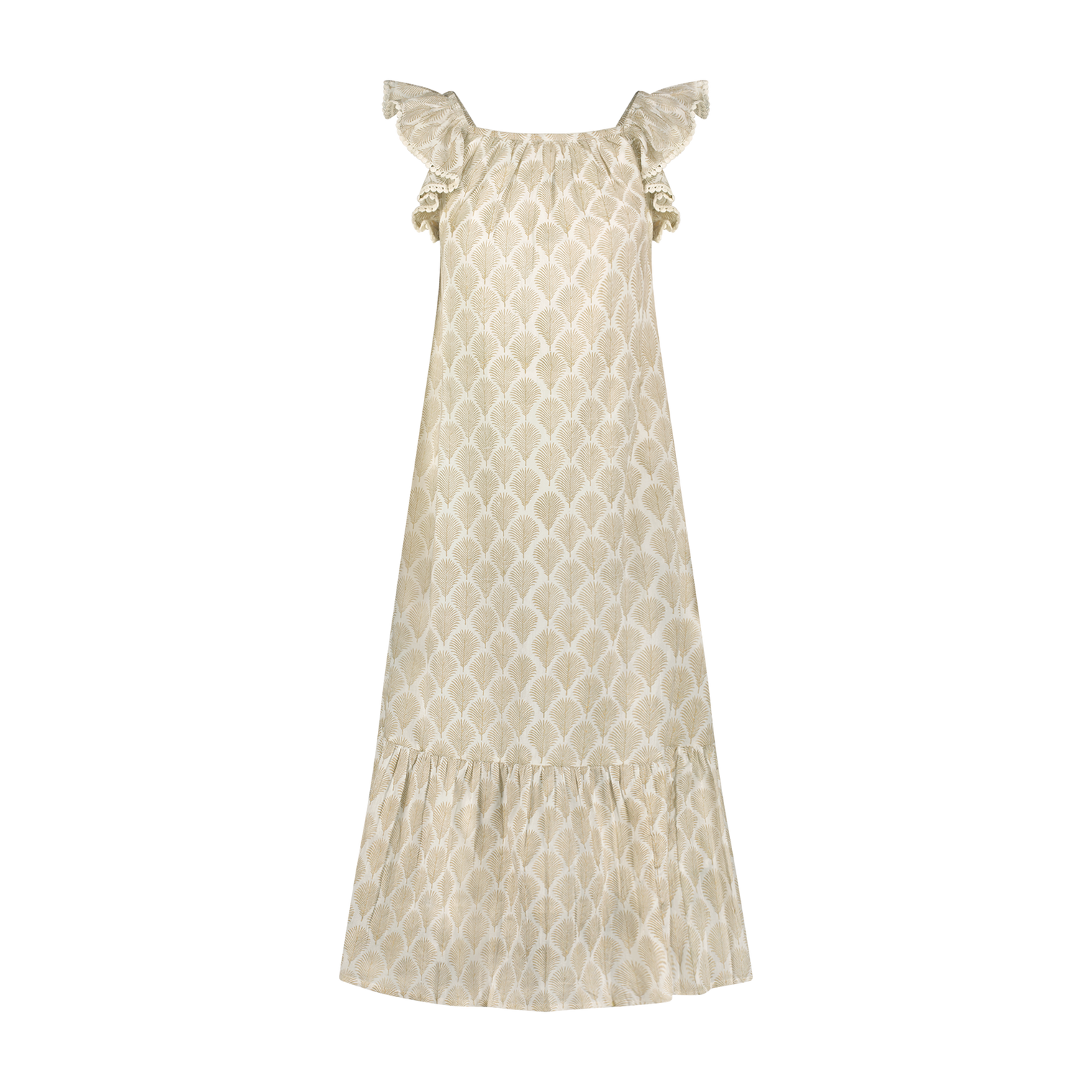 Eva Women's Dress Gold Feather