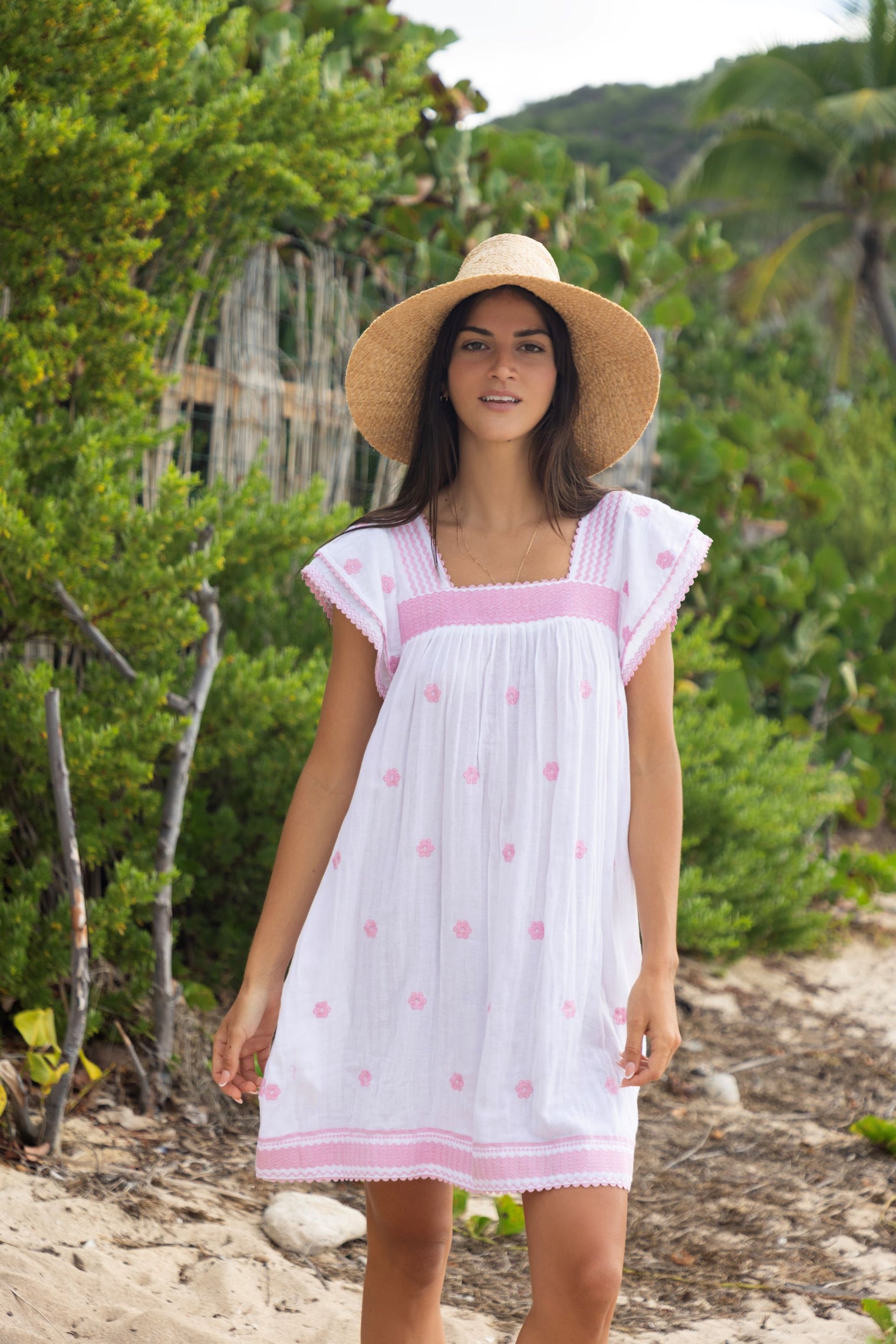 Mini Sandrine Women's Dress Pink Frangipani