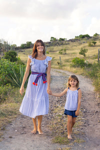 Colette Girl's Top And Short Set Marine Stripe