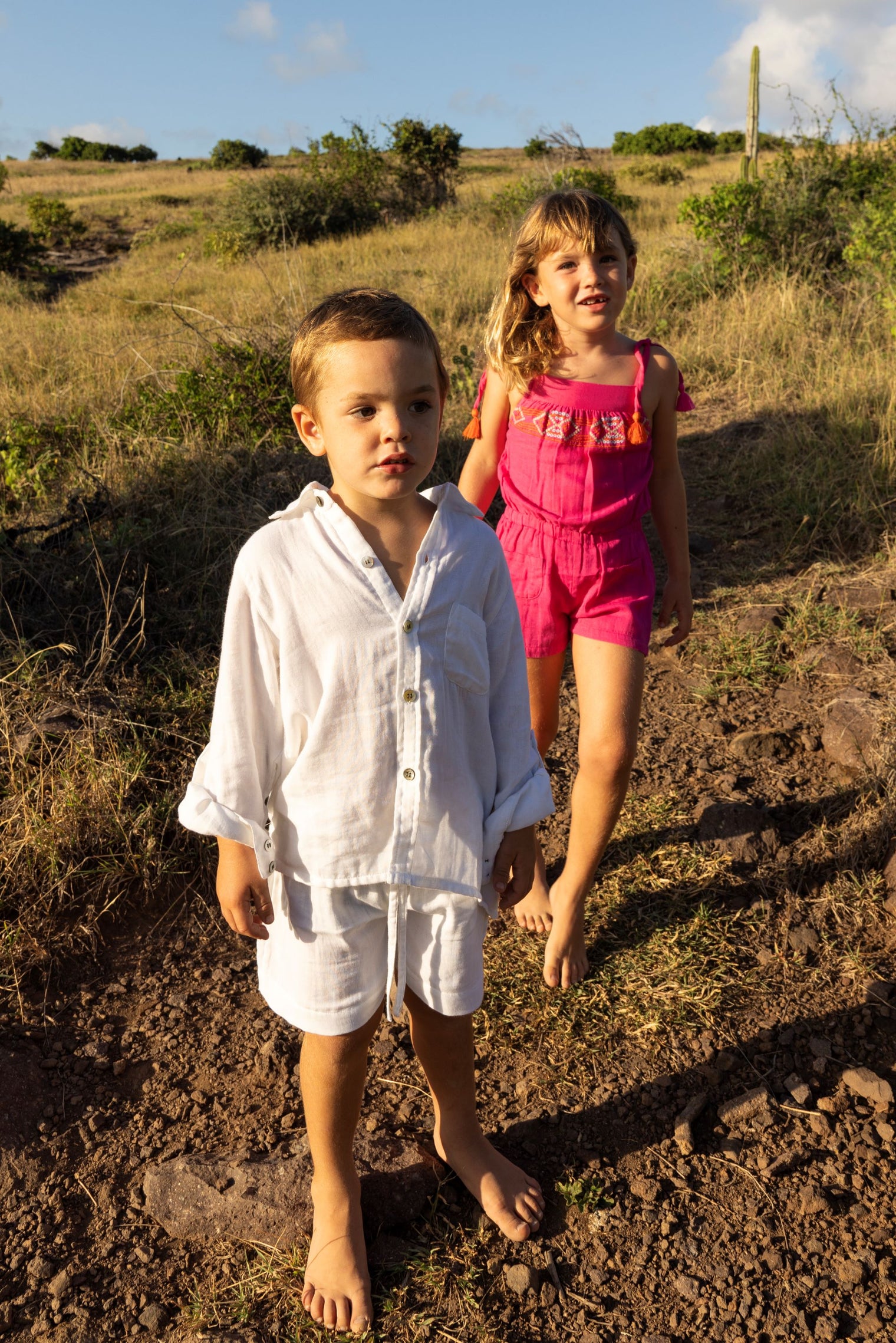 La Plage Boy's Drawstring Short White