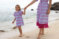 Estelle Women's Fringed Shirtdress Marine Stripe Embroidery