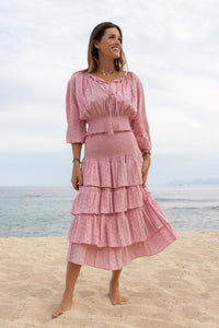 Lola Women's Blouse Blush Pink Eyelet