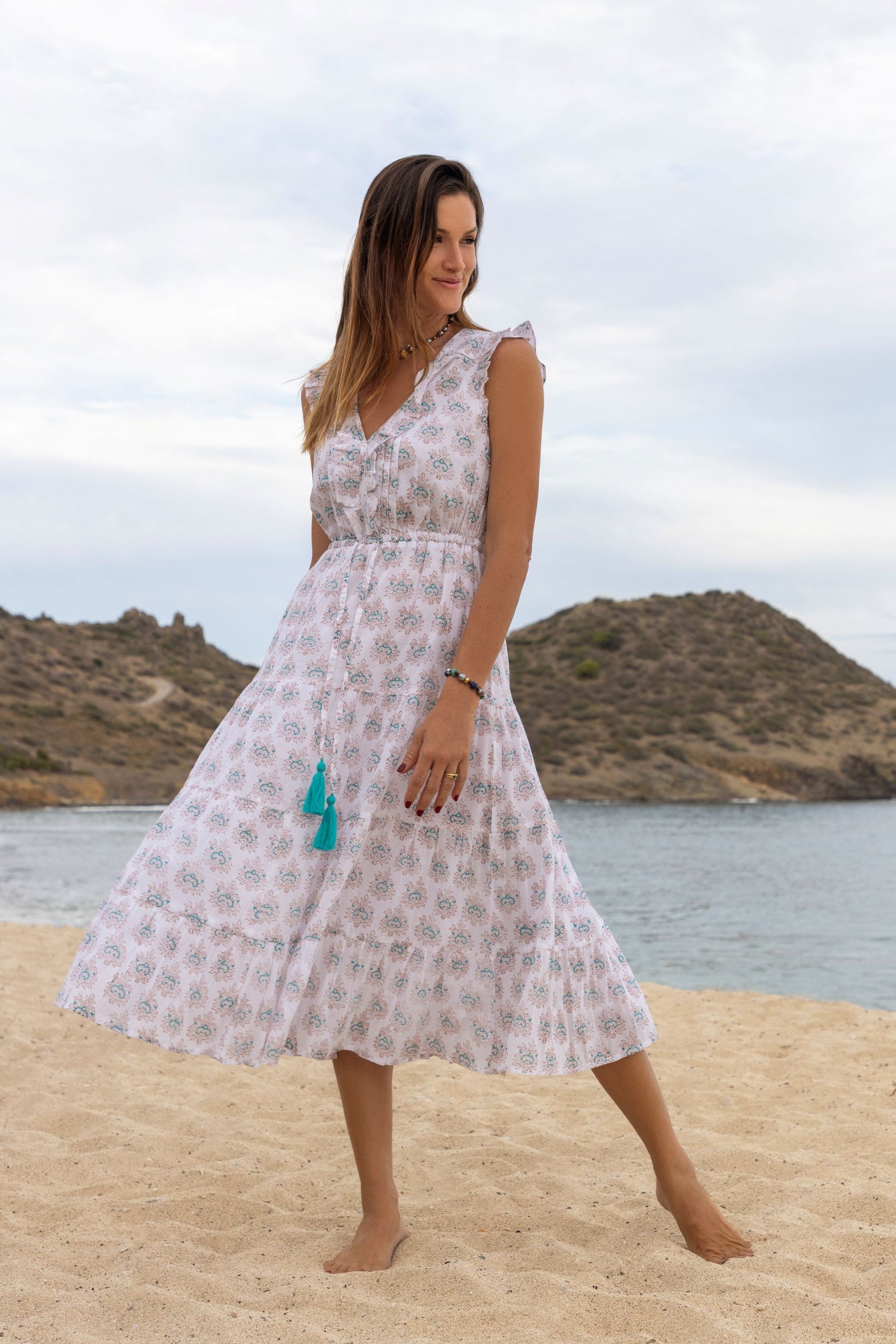 Giselle Womens Maxi Dress Aqua Rhapsody