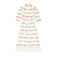 Estelle Women's Fringed Shirtdress White Embroidery