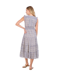 Giselle Women's Maxi Dress Navy Ikat