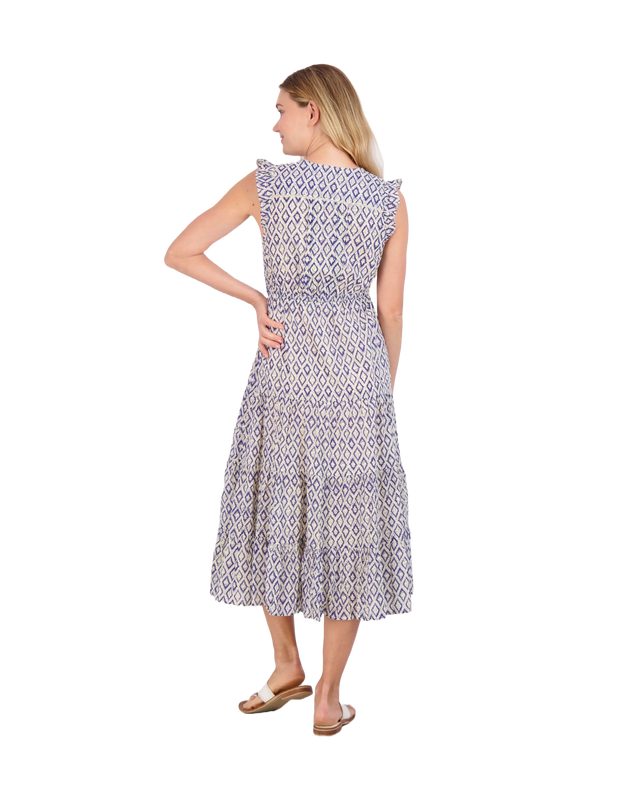 Giselle Women's Maxi Dress Navy Ikat