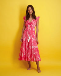 Giselle Women's Maxi Dress Pink Palm