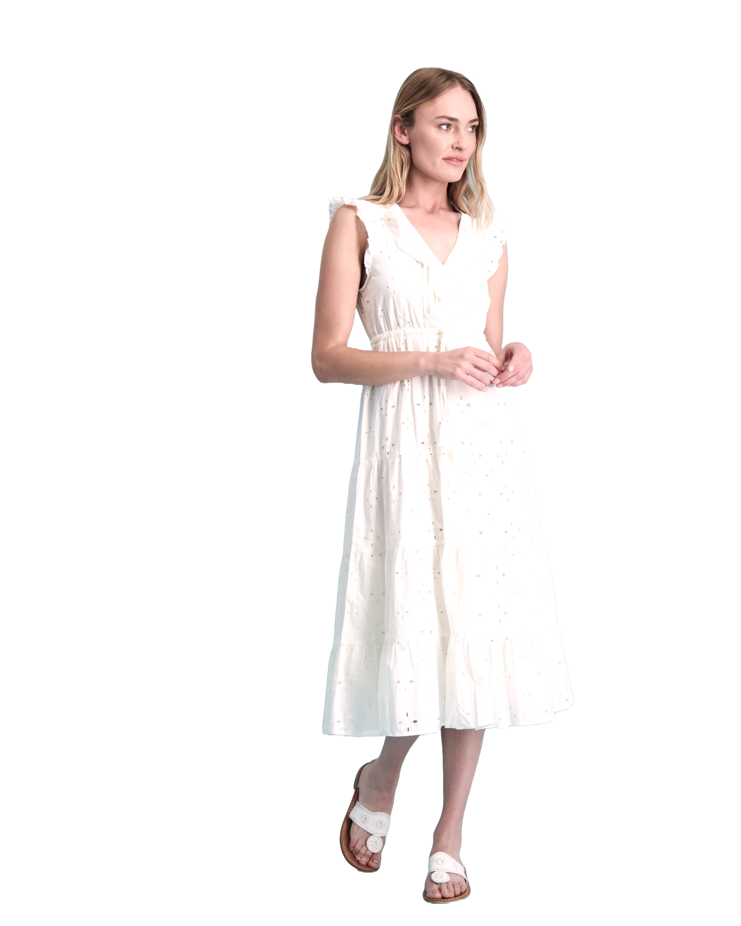 Giselle Women's Maxi Dress Ivory Eyelet