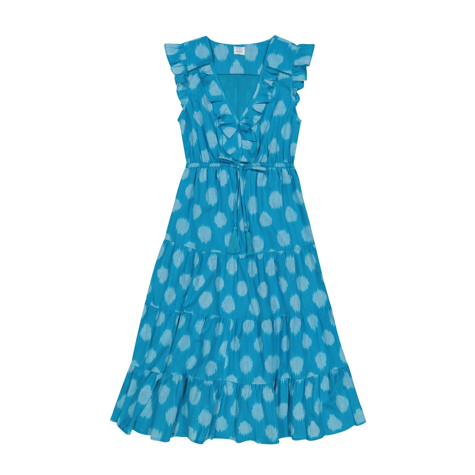Giselle Women's Maxi Dress Cerulean Blue Ikat