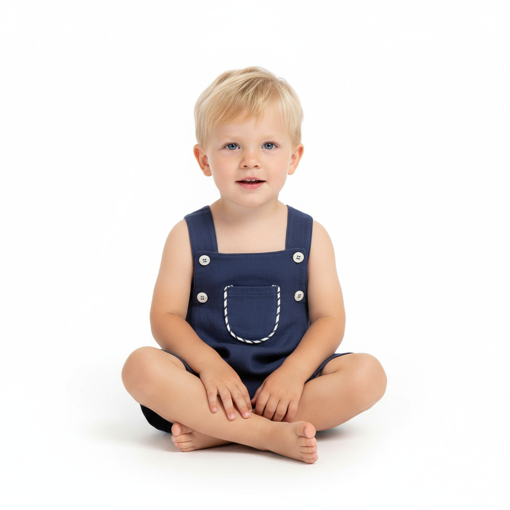 Julien Baby Boy Romper Lapis Blue