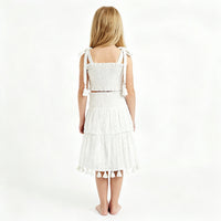Noelle Girls Top and Skirt Set White Eyelet