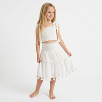 Noelle Girls Top and Skirt Set White Eyelet