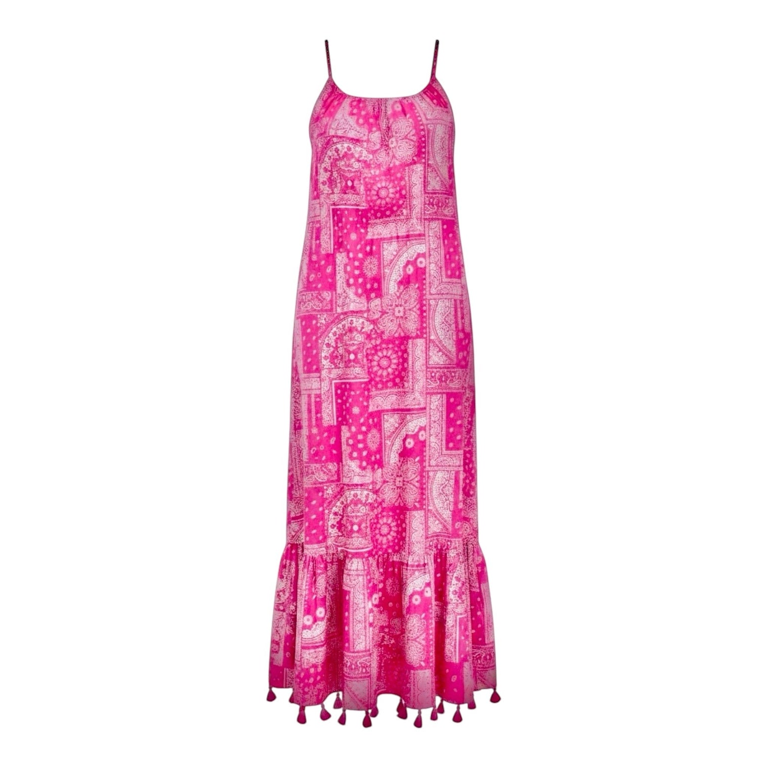 Mer St Barth Chantal Women's Sundress Patchwork Bandana Pink