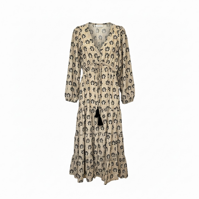 Mer St Barth Odette Women's Maxi Dress Cream Dot