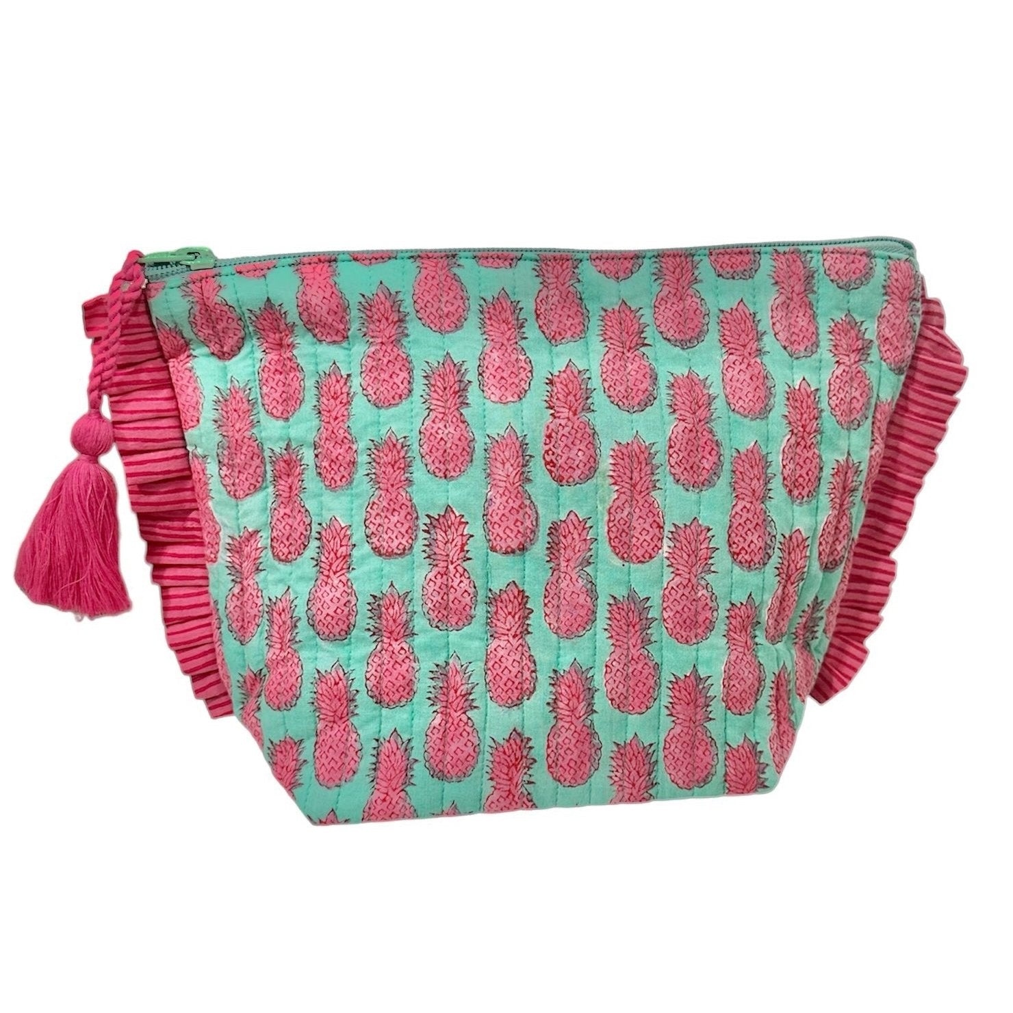 La Plage Ruffle Pouch Pineapple Crush Pink