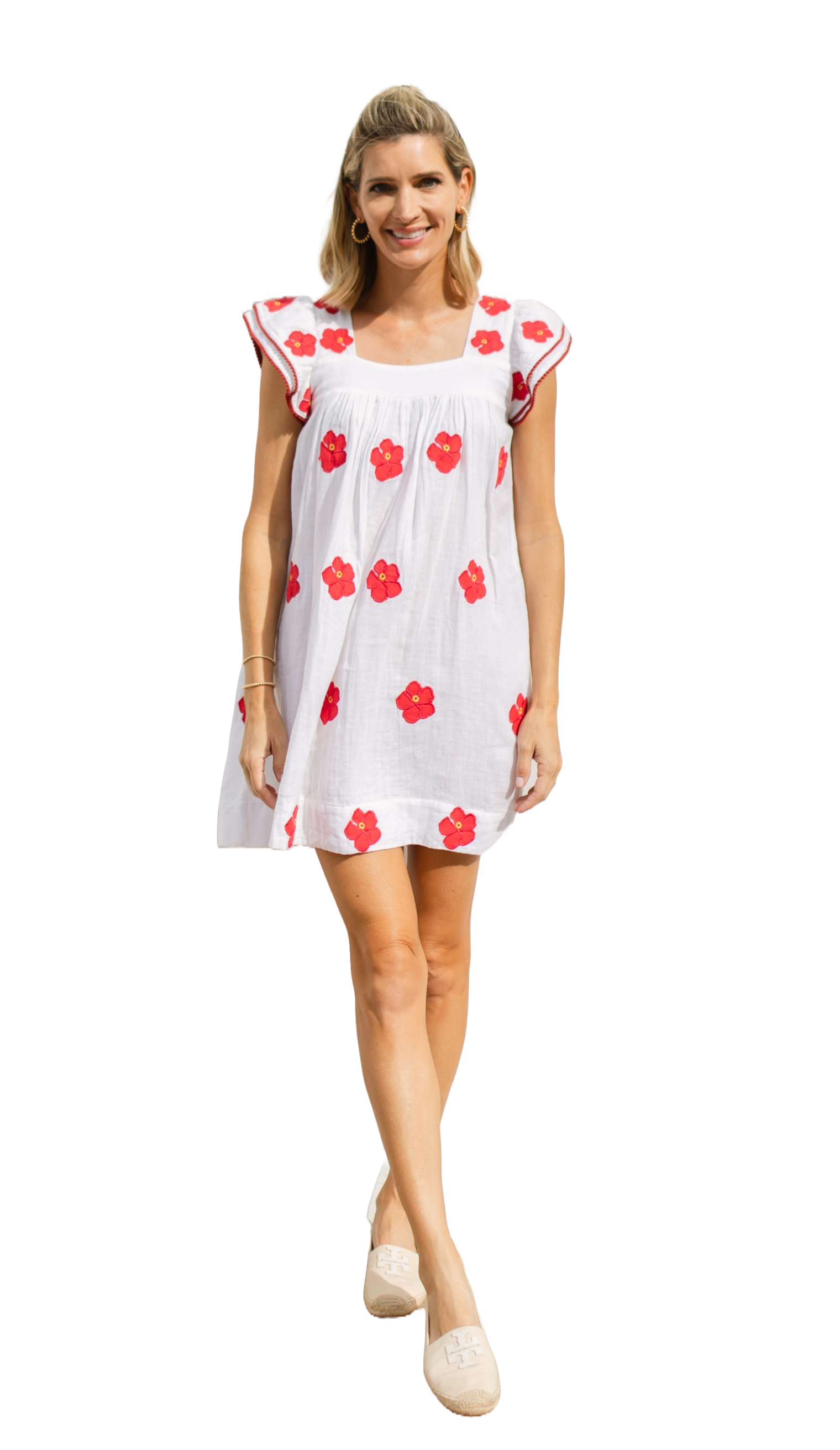 Mini Sandrine Women's Dress Hibiscus Applique