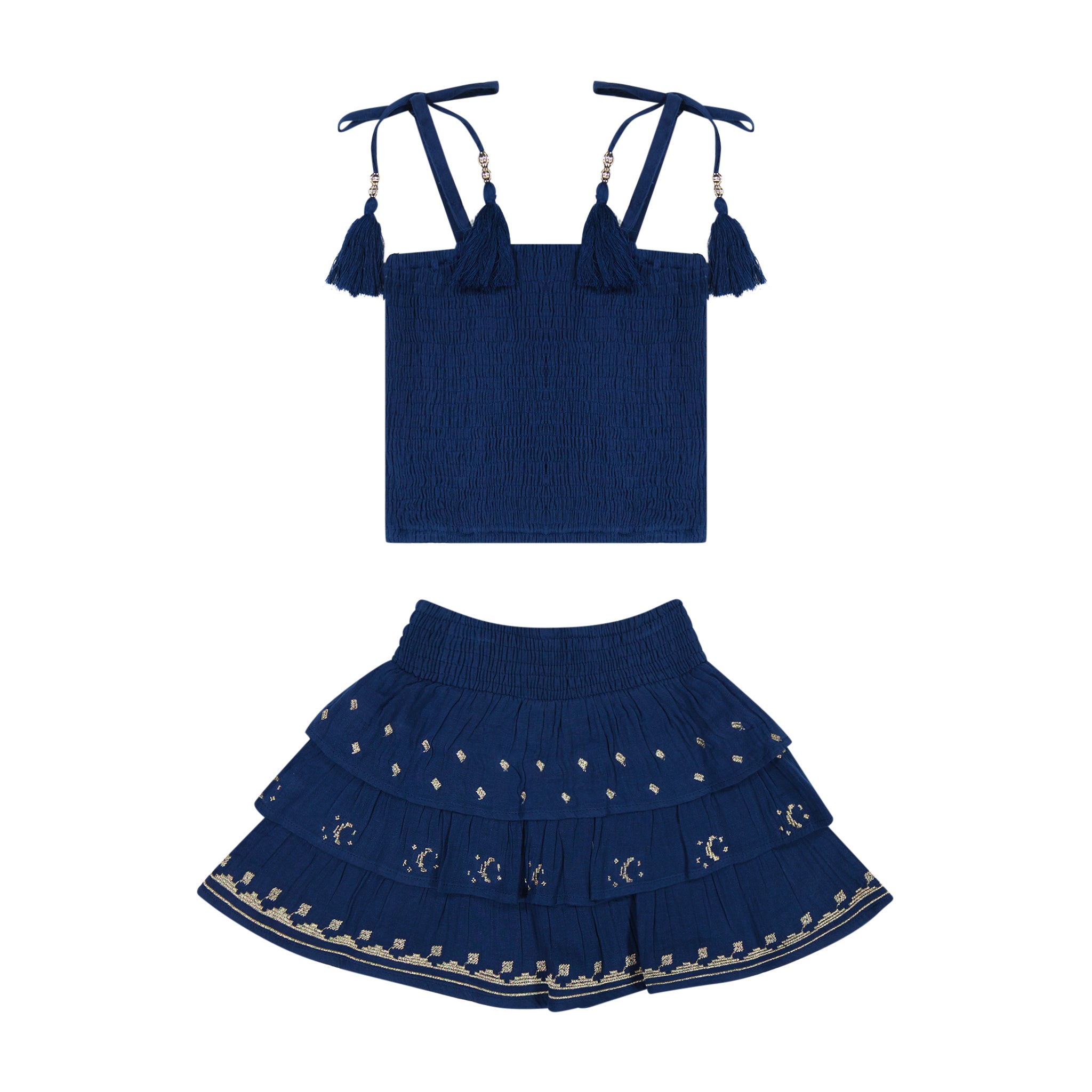 Louisa Top and Skirt Set Galaxy Embroidery | Mer St Barth – Mer St