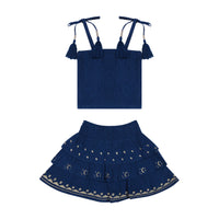 Louisa Top and Skirt Set Galaxy Embroidery