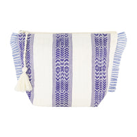 La Plage Ruffle Pouch Navy Dobby Stripe