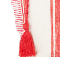La Plage Ruffle Pouch Red Dobby Stripe