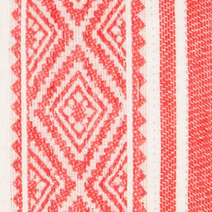 La Plage Ruffle Pouch Red Dobby Stripe