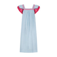 Maxi Sandrine Womens Dress Sky Embroidery