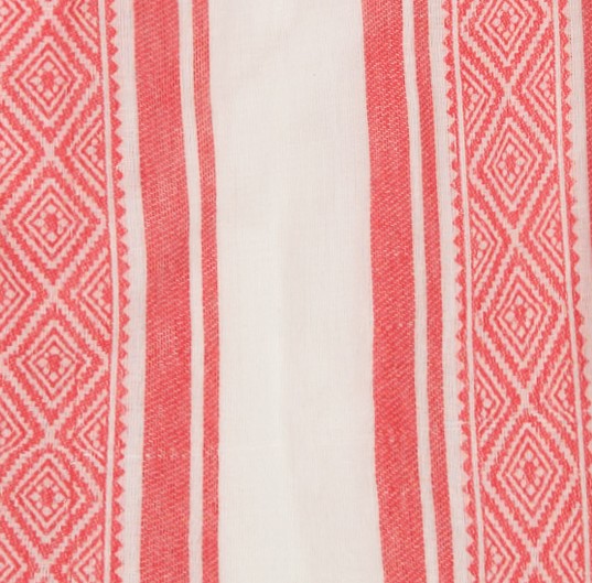 Mini Chantal Girls Dress Red Dobby Stripe