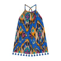 Mini Chantal Girls Dress Fiesta Blue Ikat