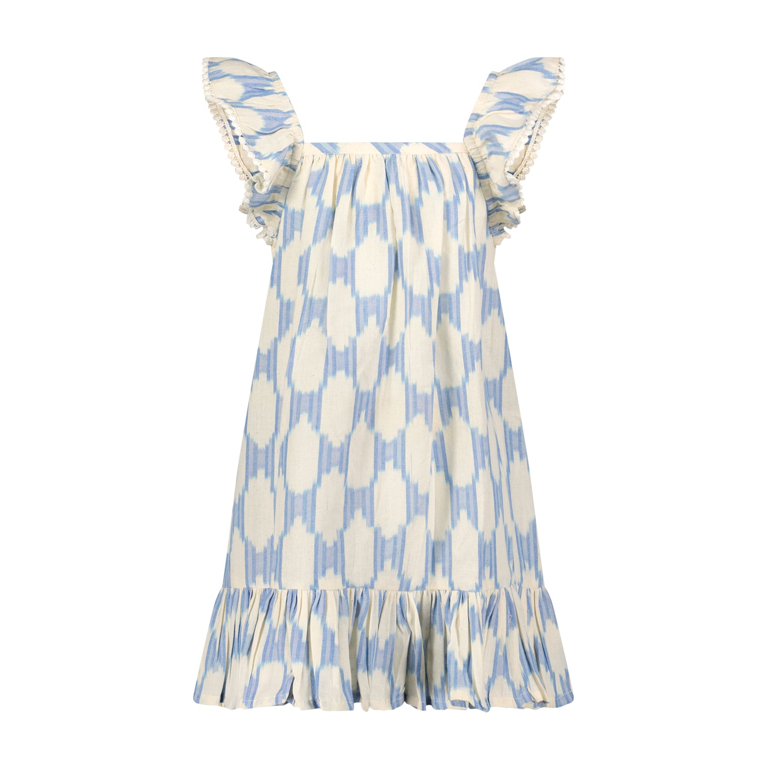Mini Eva Girls Dress Sky Blue Ikat