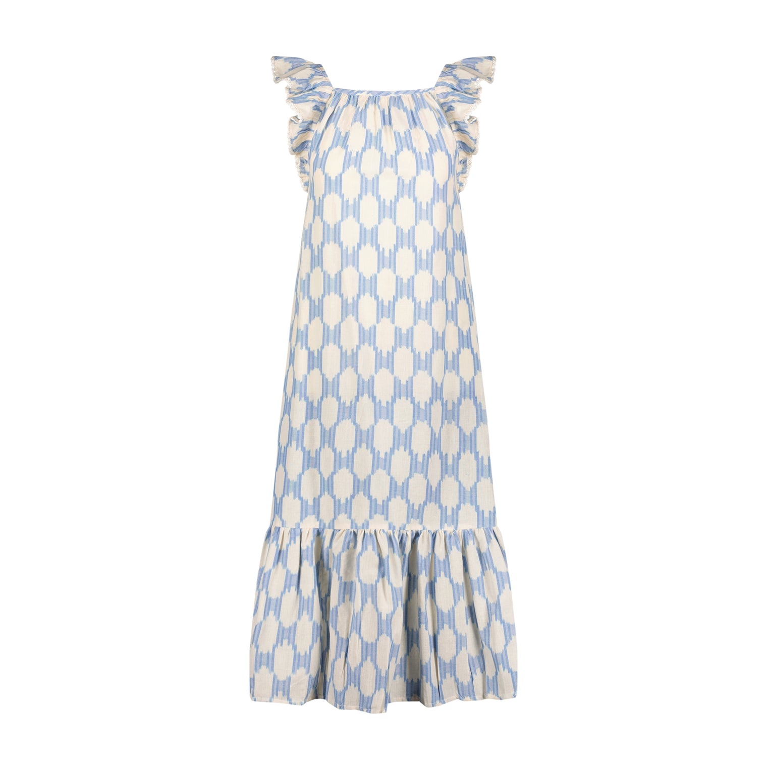 Eva Womens Dress Sky Blue Ikat