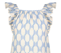 Eva Womens Dress Sky Blue Ikat