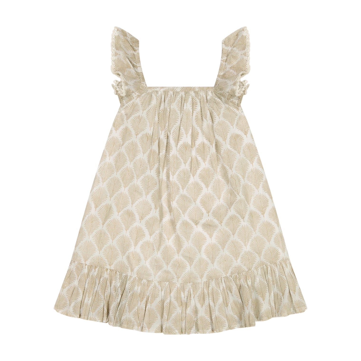 Mini Eva Girls Dress Gold Feather