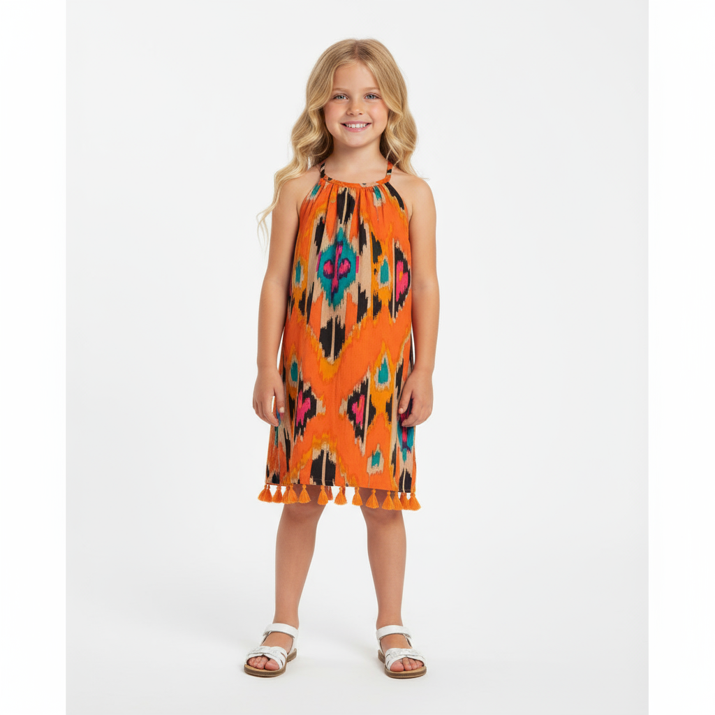 Mini Chantal Girls Dress Fiesta Sunset Ikat