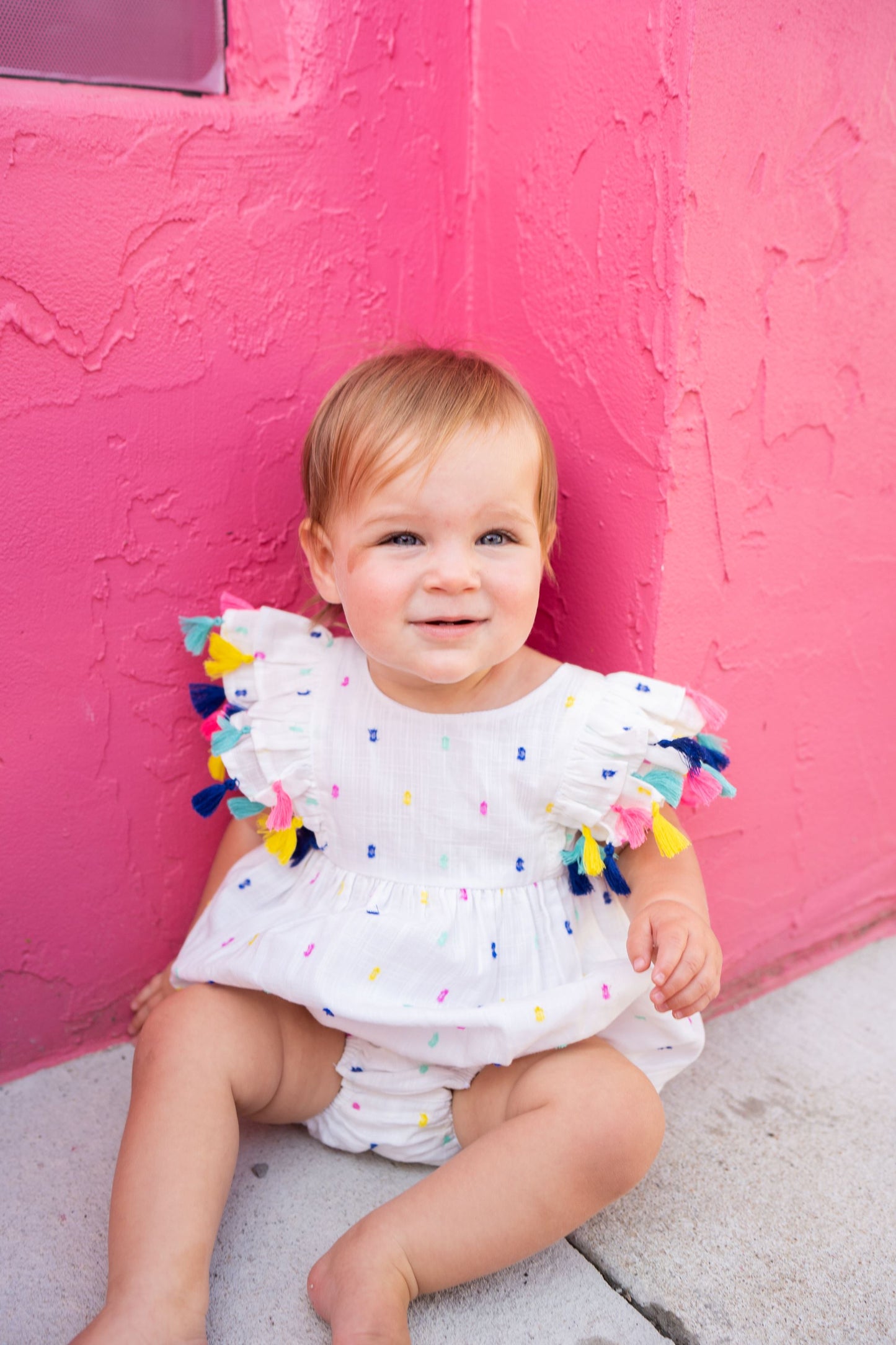 Anna Baby Romper Confetti Swiss Dot